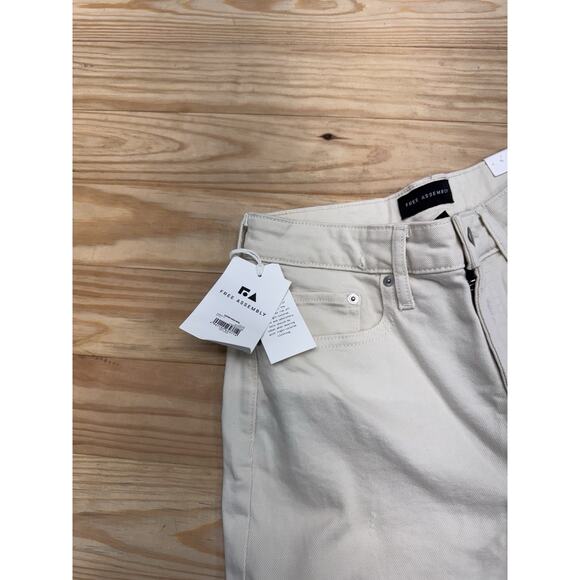 Free Assembly Women’s Denim Jeans Super High Rise Straight Size 4 Raw Hem - Picture 3 of 11